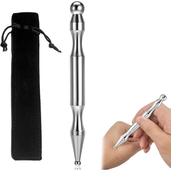 Acupuncture Pen with a Strorage Bag,Stainless Steel Manual Acupuncture Pen,Point Massage Tool,Acupen for Reflexology,Muscle Tension,Full-Body Deep Tissue Meridian Pain Relief