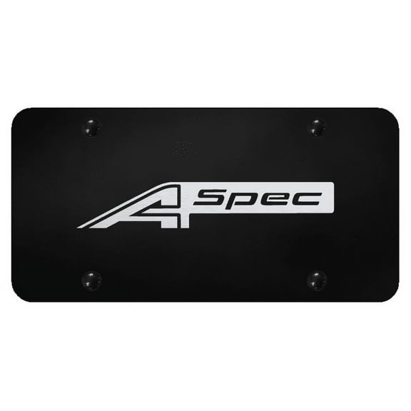 Acura A-Spec Laser Etched Logo License Plate (Black)