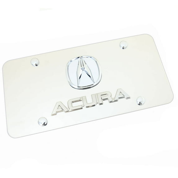 Acura Dual Logo Badge License Plate (Chrome)