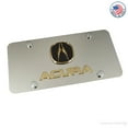 thumbnail image 1 of Acura Dual Logo License Plate (Gold on Chrome), 1 of 5