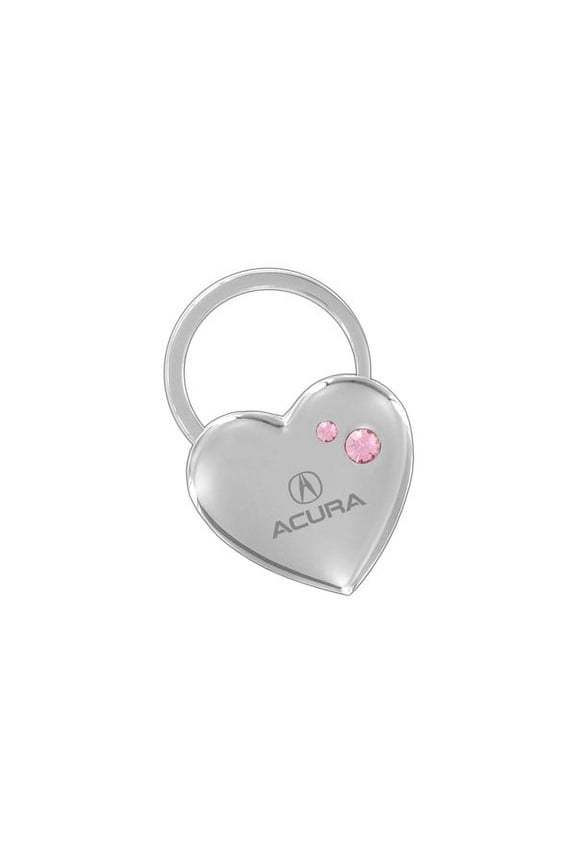 Heart Key Chain Swarovski Pink Crystals Keychain Fob