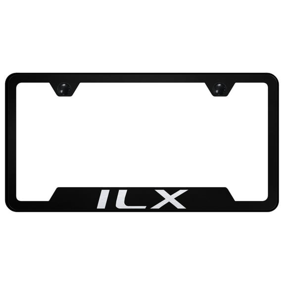 Acura ILX Laser Etched Logo Cut-Out License Plate Frame (Black)
