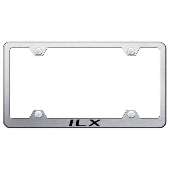 Acura ILX Laser Etched Logo Wide Body License Plate Frame (Brushed Chrome)
