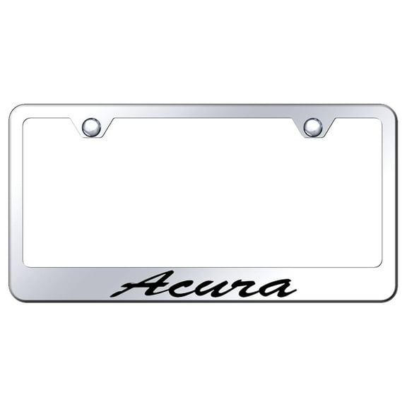 Acura Laser Etched Script Stainless Steel License Plate Frame (Chrome)
