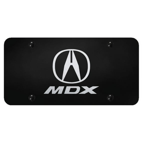 Acura MDX Laser Etched Logo License Plate (Black)