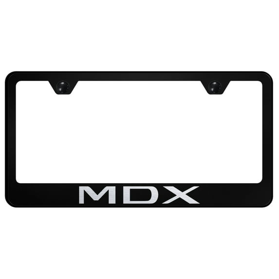 Acura MDX Laser Etched Logo Stainless Steel License Plate Frame (Black)