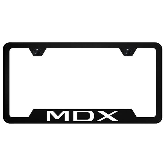 Acura MDX Notched License Plate Frame Logo on Black Polycarbonate