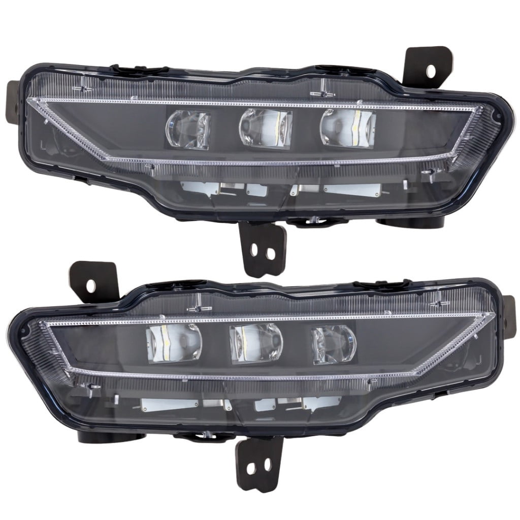 For Acura RDX 2019 20 21 22 2023 Fog Light Assembly Driver And Passenger Side | Pair | Front | CAPA LED Clear Lens Black Housing | Replacement For AC2592115, AC2593115 | 33950-TJB-A01, 33900-TJB-A01