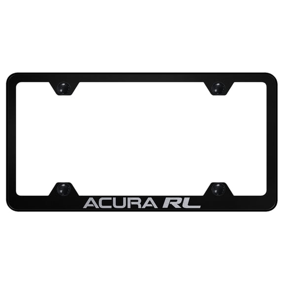Acura RL Laser Etched Logo Wide Body License Plate Frame (Black)