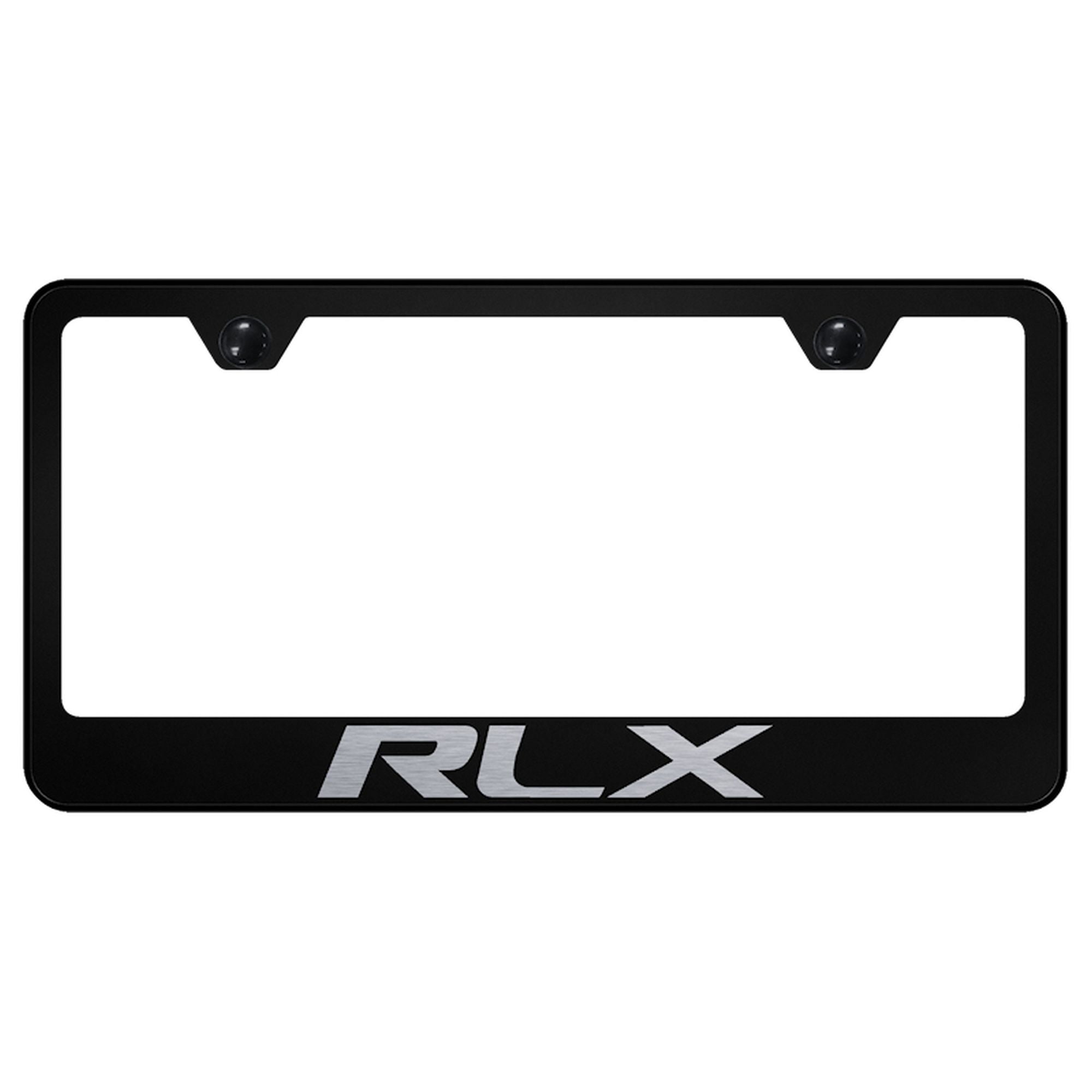 Acura RLX Laser Etched Logo Stainless Steel License Plate Frame (Black
