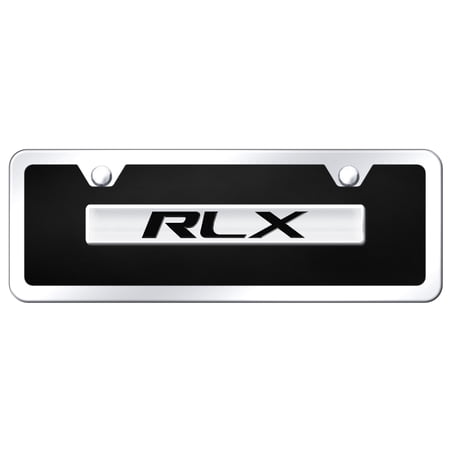 Acura RLX Name Acrylic Mini License Plate Kit (Chrome on Black)