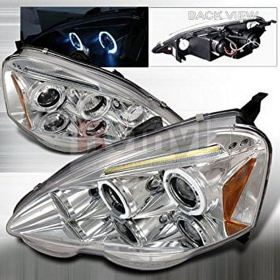 Acura RSX 2002 2003 2004 LED Halo Projector Headlights - Chrome