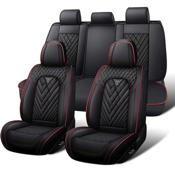 for Acura Rdx 2007 Car Seat Cover, Red Car Seat Covers, PU Leather 5 Piece Full Set Scratch Resistant Protect and Upgrade Seats, Upgrade the Car's Interior