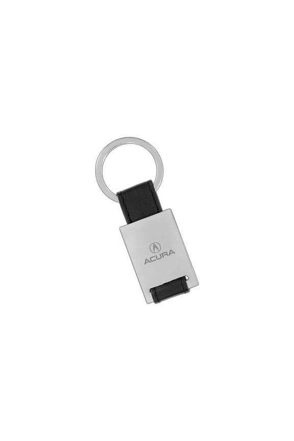 Rectangular Key Chain Black Leather Keychain Fob
