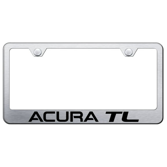 Acura TL Laser Etched Logo Stainless Steel License Plate Frame (Brushed Chrome)