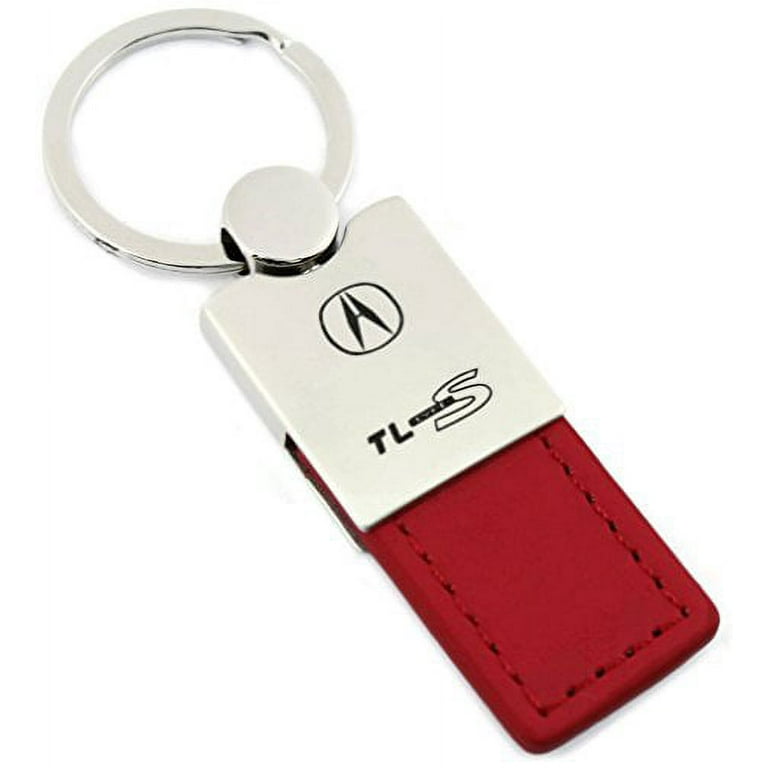 Acura TL Type S Keychain Keyring Duo Premium Red Leather