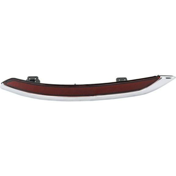 For Acura TLX 2015 16 17 18 19 2020 Bumper Reflector Driver Side | Rear | CAPA Certified | Red Lens | w/ Chrome Molding | 2.4L Engine | Base/Tech | Replacement For AC1184106, AC1184106C | 33555TZ3A01