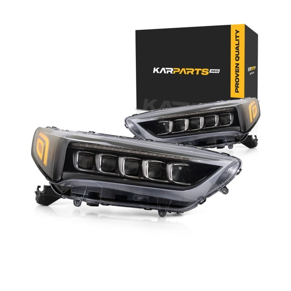 For Acura TLX 2018 2019 2020 Headlight Driver and Passenger Side | Pair | LED | Clear Lens | A-Spec | PP Plastic | Replacement For AC2502132, AC2503132 | 33150-TZ3-A61, 33100-TZ3-A61