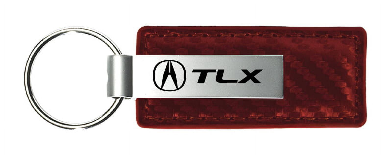Acura TLX Carbon Fiber Leather Key Chain (Burgundy)