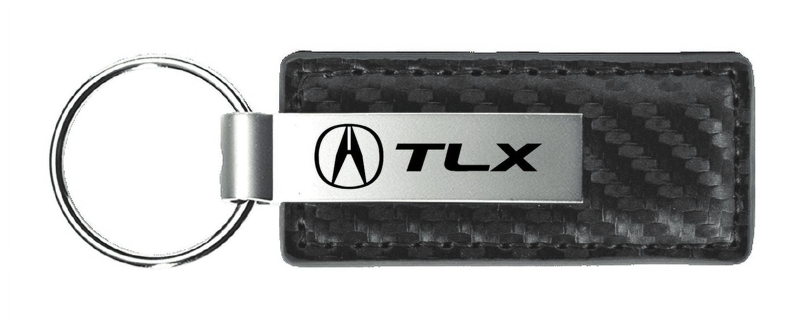 Acura TLX Gun Metal Carbon Fiber Texture Leather Key Chain Official Licensed