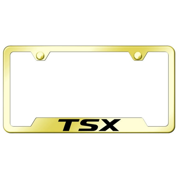 Acura TSX Laser Etched Logo Cut-Out License Plate Frame (Gold)