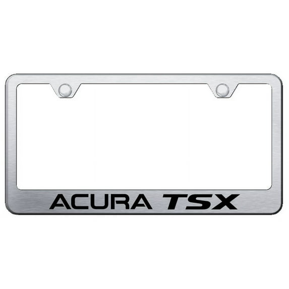 Acura TSX Laser Etched Logo Stainless Steel License Plate Frame (Brushed Chrome)