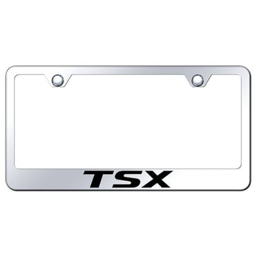 Acura TSX Laser Etched Logo Stainless Steel License Plate Frame (Silver)
