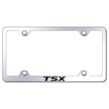 Acura TSX Laser Etched Logo Stainless Steel Wide Body License Plate Frame (Silver)