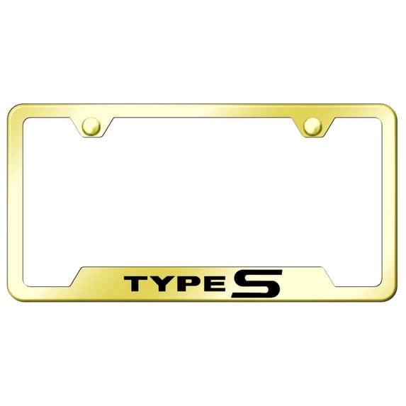 Acura Type-S Laser Etched Logo Cut-Out License Plate Frame (Gold)