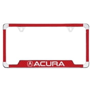 Acura Wordmark with logo Red Carbon Fiber Vinyl Inlay License Plate Frame Holder