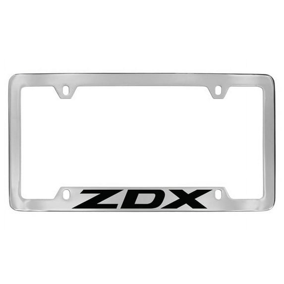 Acura ZDX Chrome Plated Bottom Engraved Metal License Plate Frame Holder