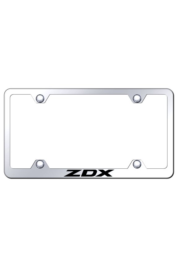 Acura ZDX Laser Etched Logo Wide Body License Plate Frame (Silver)