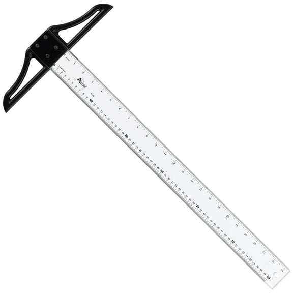Acurit Detachable T-Square 24" with Clear Acrylic Blade, Precise 90° Angle, Dual Inking Edges, Inch/Centimeter Markings, Beveled Edges, T Square Ruler with Protective Cloth Carrying Case