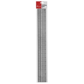 Acurit Dual Scale Grid Ruler, 18 Inch Clear 3mm Thick Ruler with Grid, Imperial and Metric Marks, Graph Ruler for Drafting, Drawing, Quilting, Sewing, Layout, Bullet Journaling and Technical Design