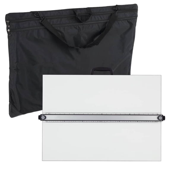 Acurit Multi-Angled 16”x21” PXB Drawing Board & Travel Bag for Artists & Designers - Portable Tabletop Workspace, Drawing, Sketching, Drafting - Laminated Surface w/Ruler & Parallel Motion Bar