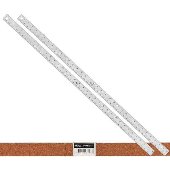 Acurit Stainless Steel 36 Inch Ruler Pack of 2 - Cork Back Measuring ...