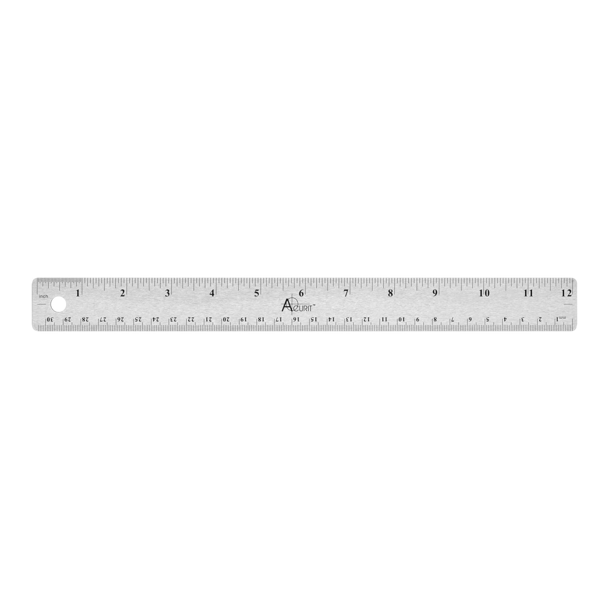 Corked Ruler Acurit Stainless Steel 12 Inch Ruler Cork Back Measuring Ruler, Used ...