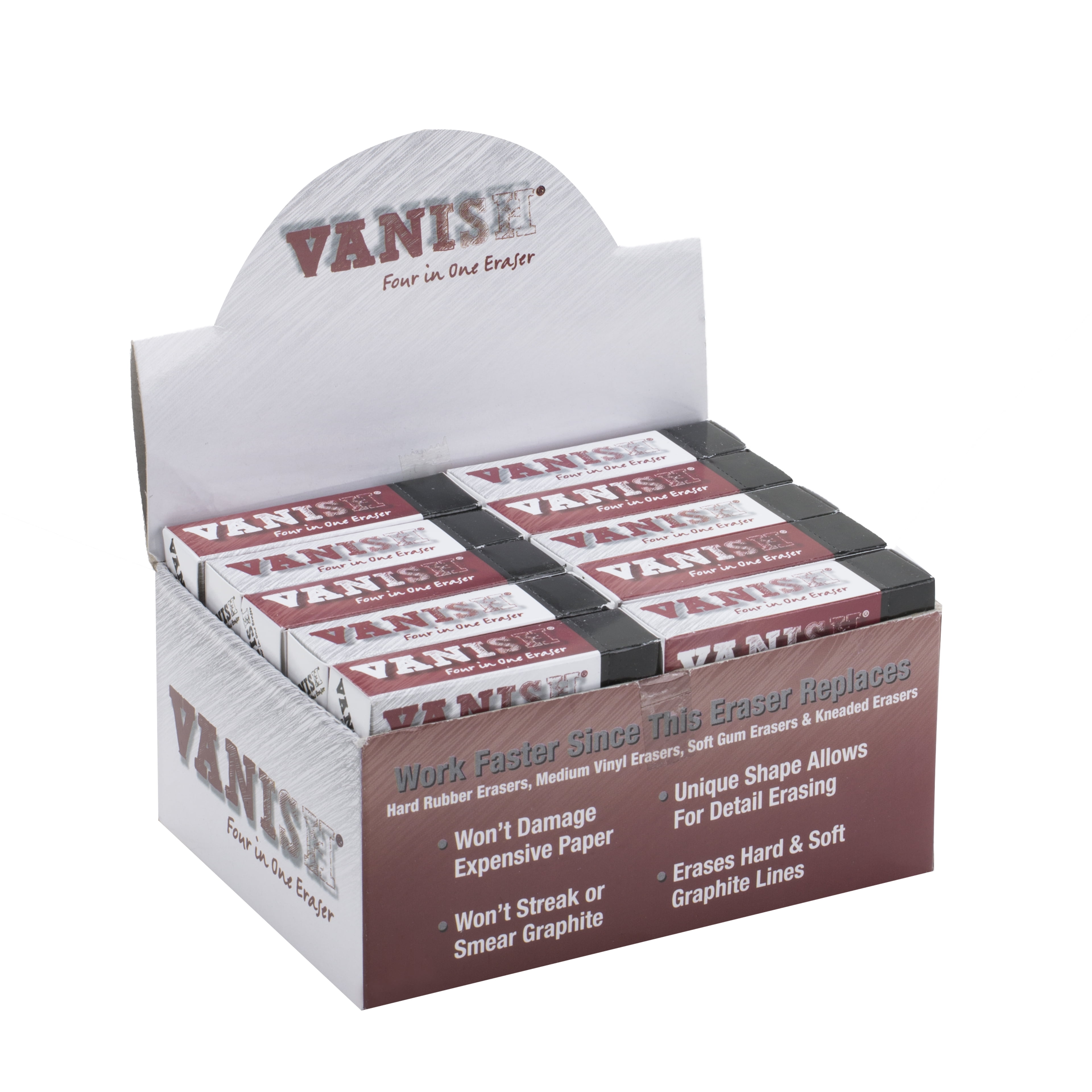 Acurit Vanish Artist Eraser (30 Pack)– 4-in-1 White Erasers for Art -  Erases Graphite Lines - Replaces Vinyl & Kneaded Erasers 