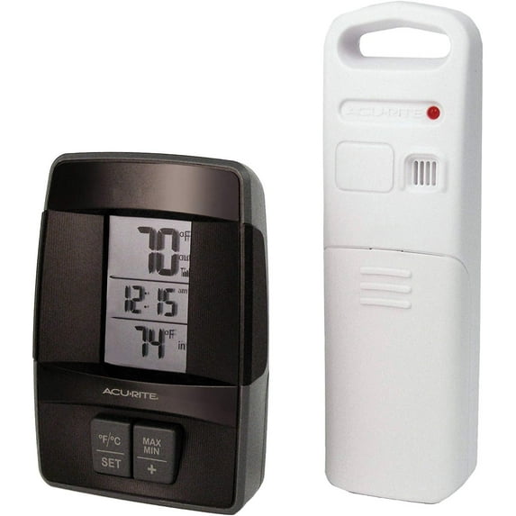 AcuRite 00606 Wireless Indoor/Outdoor Thermometer with Clock