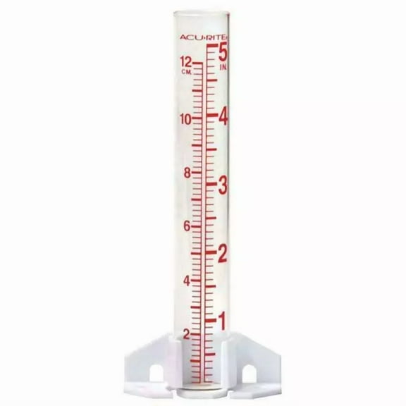 Acurite 5-Inch Capacity Glass Rain Gauge - Clear