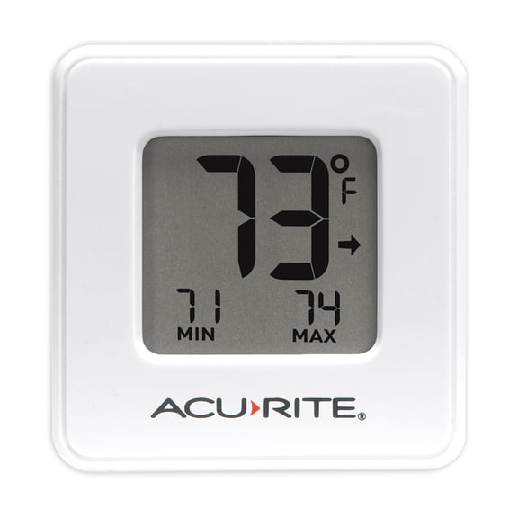 Acurite White Digital Indoor Thermometer with Compact Display, Battery-Powered, (1 x 3.75 x 6.25)