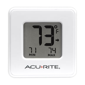Acurite White Digital Indoor Thermometer with Compact Display, Battery-Powered, (1 x 3.75 x 6.25)
