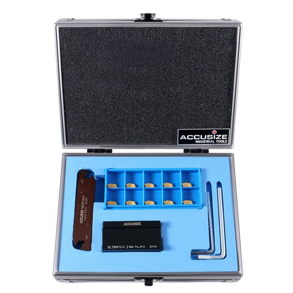Acusize 1/2'' Self-Lock Cut-off Set with a SLTBN-12 Block, a NCIH19-2 Blade and 10pcs GTN-2 Carbide Inserts, 2410-0012