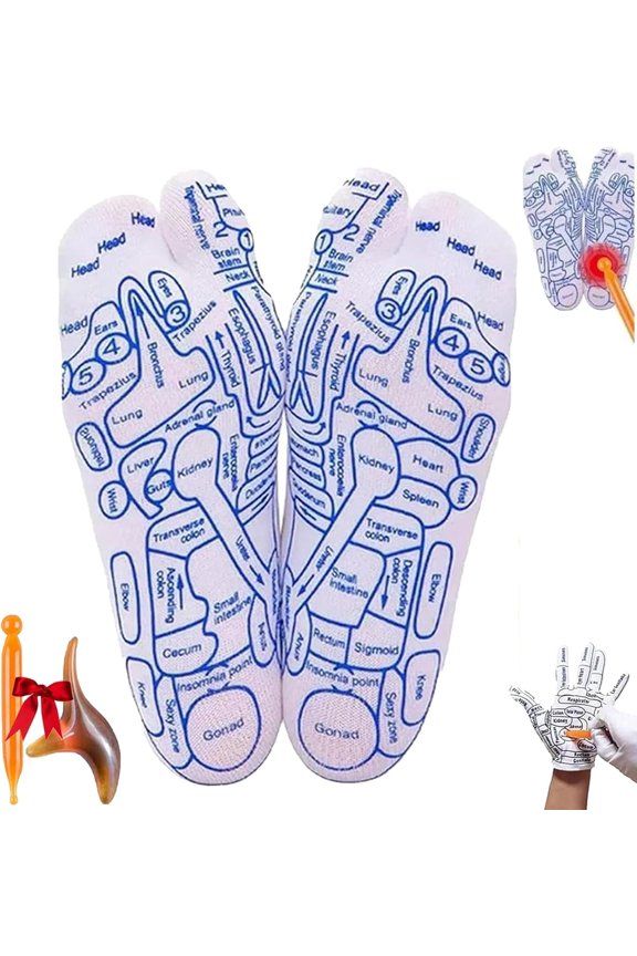 Acusocks, Acusocks Reflexology Socks Kit, Acusocks Reflexology Chart Socks with Trigger Point Massage Tool,reflexology Socks with Tools,massage Socks with Tools,pressure Point Socks