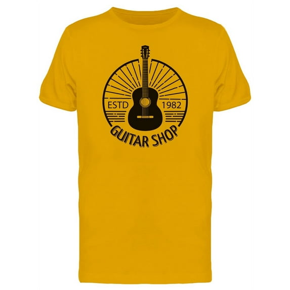 Acustic Guitar Shop Logo T-Shirt Men -Image by Shutterstock, Male Medium