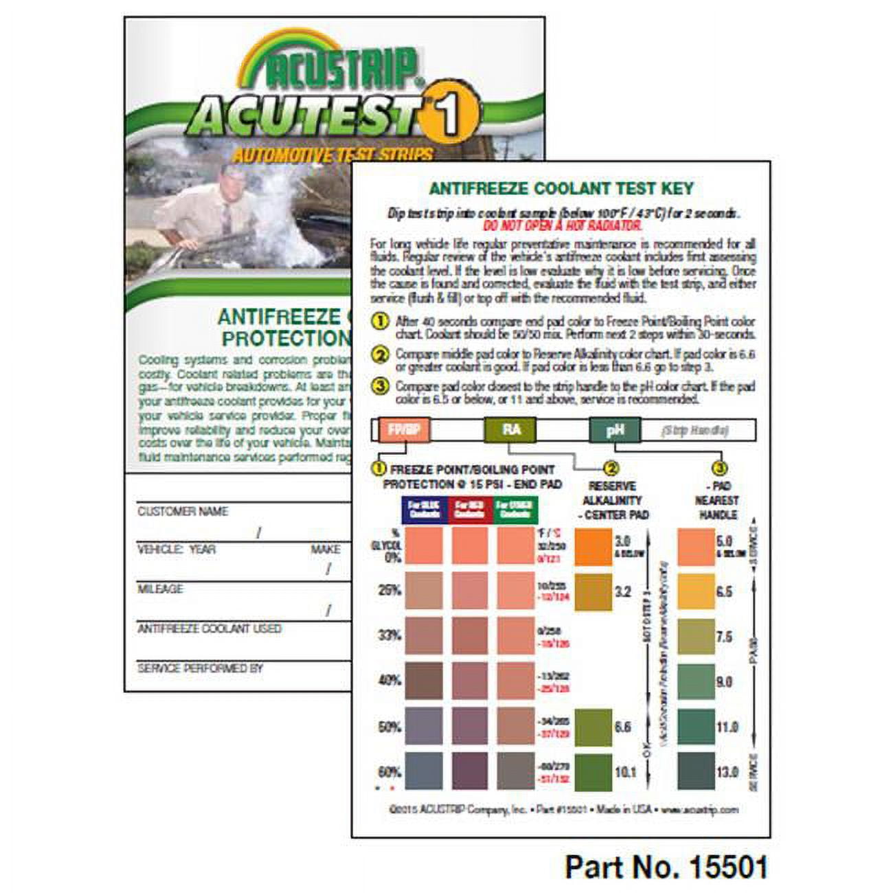 Acustrip AcuestT1 15501 Antifreeze Coolant Test