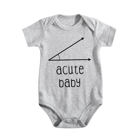 Acute Baby Bodysuit - Funny Math Pun Infant Onesie - Cute Geometry Baby Shower Gift for Boys Or Girls Light Gray-style 9-12M
