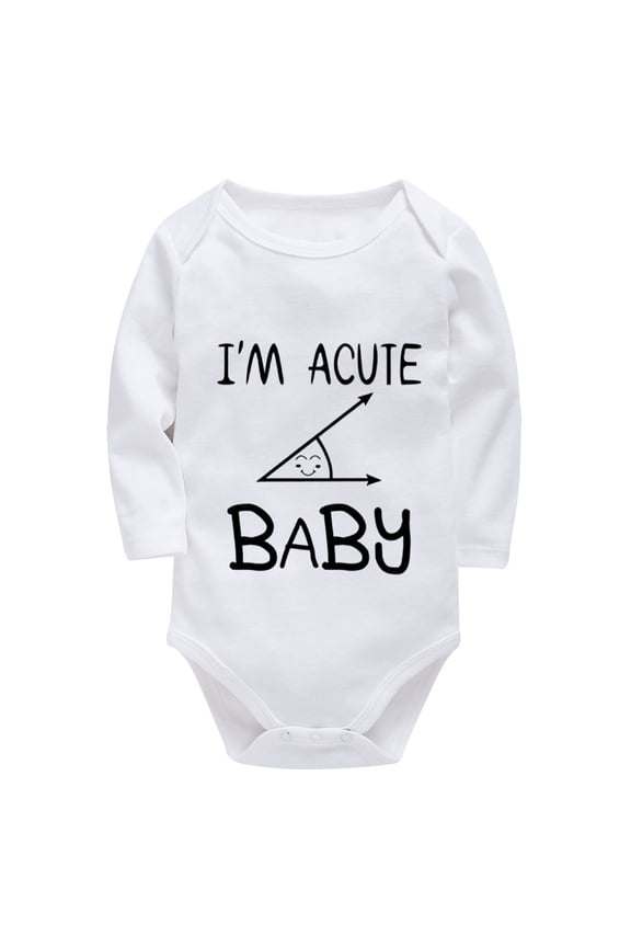 Acute Baby Math Genius Geek Nerd Onesie for Baby Boy Long Sleeve Baby Boy Take Home Outfit White Baby Boy 0-3 Months Outfits
