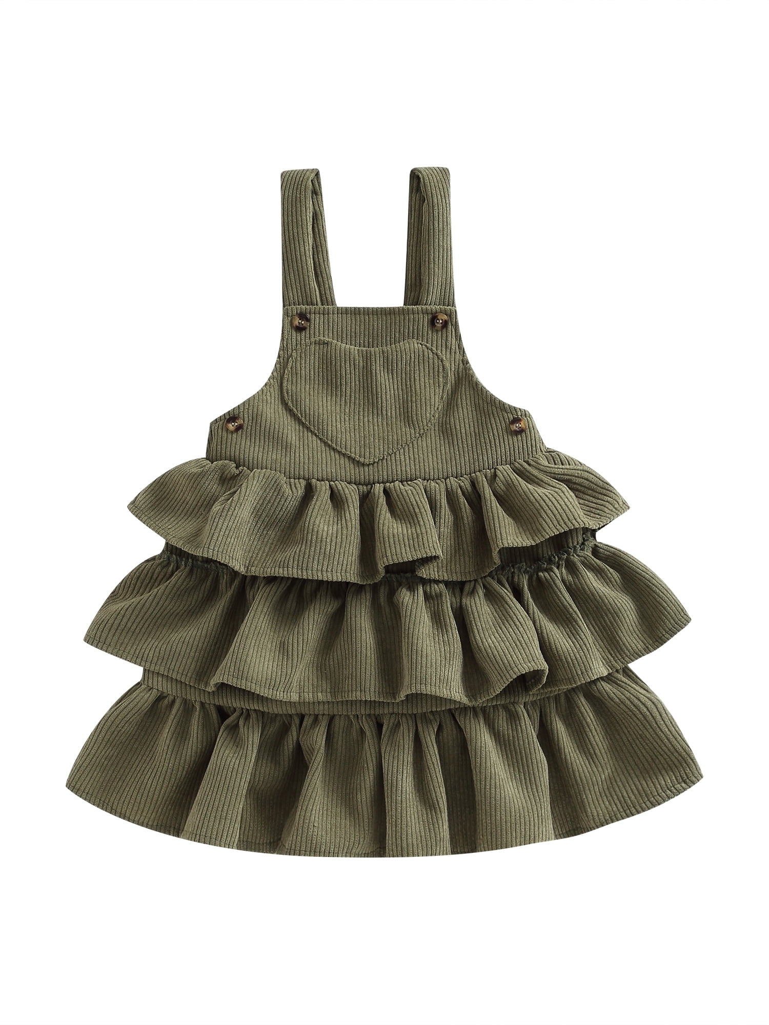 Acuteok Toddler Baby Girl Overall Dress, Cute Sleeveless Solid Color