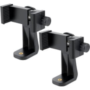 Acuvar 2 Pack Premium Smartphone Holder/Vertical and Horizontal Tripod Mount Adapter Rotatable Bracket with 1/4 inch Screw/Adjustable Clip for iPhone, Android Cell Phone, Selfie Stick, Camera Stand